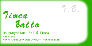 timea ballo business card