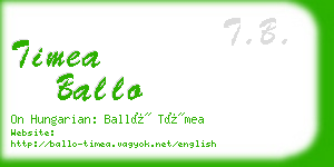 timea ballo business card